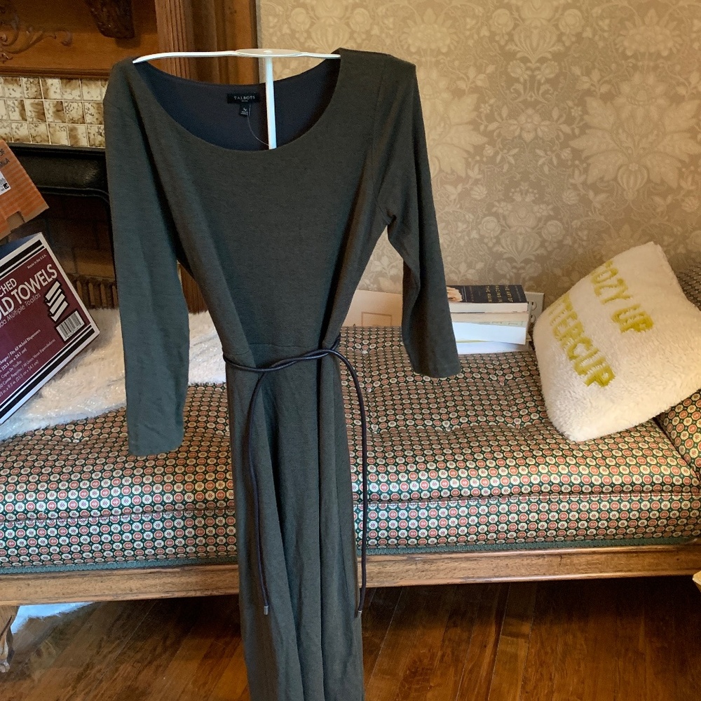 Talbots sage-y green belted dress.‎ Worn once.
